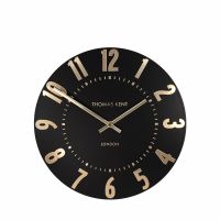 12" 30cm Mulberry Wall Clock Noir Black - Thomas Kent