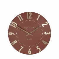 12" 30cm Mulberry Wall Clock Auburn Terracotta - Thomas Kent