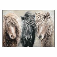 Windswept Small - Horses 70cm - Wall Art Canvas Framed - Charlotte Oakley