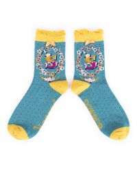 Powder UK Ladies Socks Initial Alphabet A-Z - Bamboo - 26 Letters