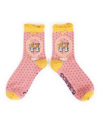 Powder UK Ladies Socks Initial Alphabet A-Z - Bamboo - 26 Letters