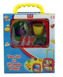 Tea Set in Wheelie Trolley - Pretend Play Young Chef