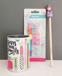 Pens & Pencils Stationary Tin Gift Set