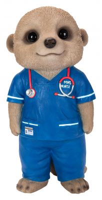 Vivid Arts Nurse NHS Baby Meerkat Ornament Gift - Indoor or Outdoor - Fun