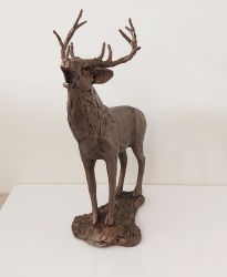 Stag Roaring Cold Cast Bronze Ornament - Frith Sculpture TM030