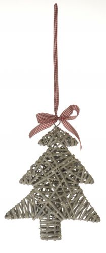 Large Grey Willow Christmas Tree Hanging Decoration 
