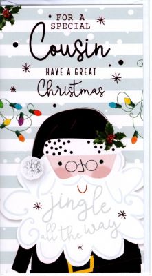 Christmas Card - Cousin - Cute Santa - Fantastic