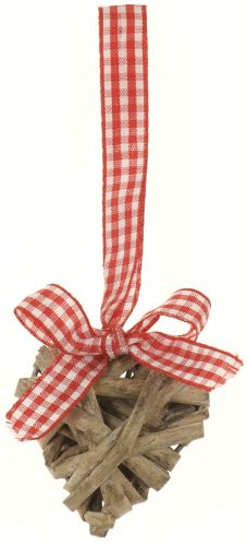 Heart Willow with Gingham Ribbon - Small