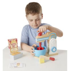 Melissa & Doug Wooden Cake Baking Mixer 11 Piece Pretend Play Set