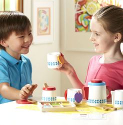 Melissa & Doug Wooden Steep & Serve Tea & Biscuits 15 Piece Pretend Play Set