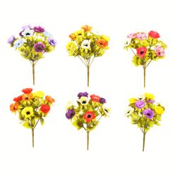 Anemone Artificial Bunch Flowers - 9 flowers - 6 Colours - Sincere