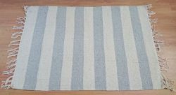 Grey Haseena Handloomed Natural Recycled Yarn Rug - 60cm x 90cm - 6 Designs