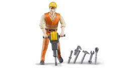 Construction Worker Figure & Accessories - Bruder 60020 Scale 1:16