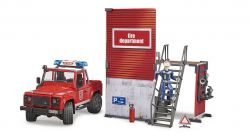 Fire Station Land Rover Defender & Figure - Bworld - Bruder 62701 Scale 1:16