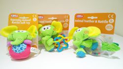 Baby Rattle & Squeak Toy Teether Set of 3 