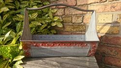 Distressed Look Zinc Large Garden Planter Bucket with Handle - 3 Sizes