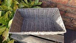 Grey Rectangle Baskets Home Storage Bedroom Office Kitchen - 3 Sizes