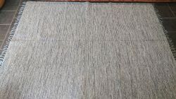 Large Grey Handloomed Natural Recycled Yarn Rug - 180cm x 245cm 