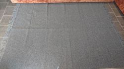 Large Dark Grey Handloomed Natural Recycled Yarn Rug - 180cm x 245cm 