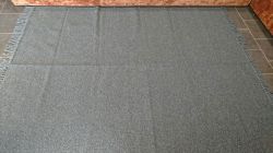 Large Dark Grey Handloomed Natural Recycled Yarn Rug - 180cm x 245cm 
