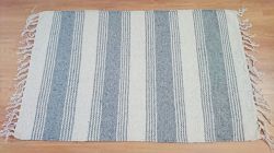 Grey Haseena Handloomed Natural Recycled Yarn Rug - 60cm x 90cm - 6 Designs