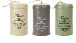 Vintage Style Metal Twine Tin Garden - 3 Colours - 100m Twine