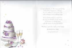 Wedding Day Card - Congratulations Wedding Cake & Rings