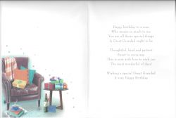 Birthday Card - Great Grandad Arm Chair