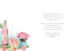 Birthday Card - Lovely Sister - Pink Gin - Glitter - Regal