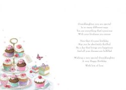 Birthday Card - Lovely Granddaughter - Cupcakes - Regal