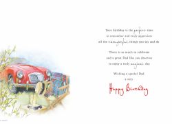 Birthday Card - Dad - Vintage Sports Car - Glitter - Regal