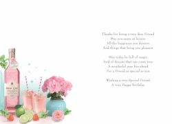 Birthday Card - Special Friend - Pink Gin - Glitter - Regal