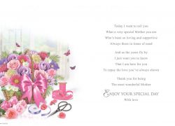 Mother's Day Card - Wonderful Mother - Basket Flowers - Glitter - Regal