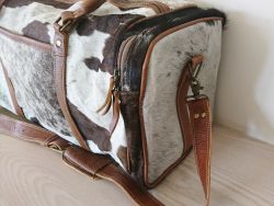 Amore Cowhide Cow Leather Weekend Holdall Bag