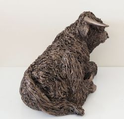 Highland Cow Bull at Rest Cold Cast Bronze Ornament - Frith Sculpture VB055