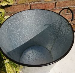 Zinc Metal Extra Large Tall Garden Planter Badge & Ear Handles