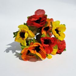 Anemone Artificial Bunch Flowers - 9 flowers - 6 Colours - Sincere