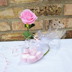 Mum Rose Gift Set - Mug Flower Notelets Marshmallows Pen Gift Wrapped