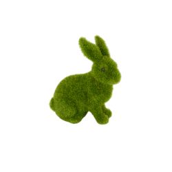 Mossy Rabbit Ornament Set of 2 - Sitting Crawling - Green - Spring 14cm - Floralsilk