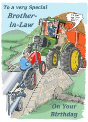 Birthday Card - Brother in Law - Age Over Beauty - Farm Tractor - Funny Gift Envy