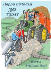 30th Birthday Card - Age Over Beauty - Farm Tractor - Funny Gift Envy