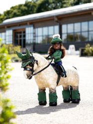 Lemieux Toy Pony Maya & Dream Set Hunter Green Pad Hood Bandages Black Saddle Bridle