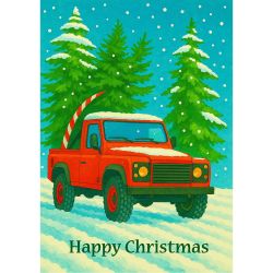 Christmas Card - Land Rover Defender Happy Christmas - Gift Envy