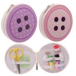 Handy Button Shaped Sewing Kit with 15 items Gift Set