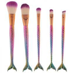 Mermaid Tail Handy 5 Piece Make Up Brush Set