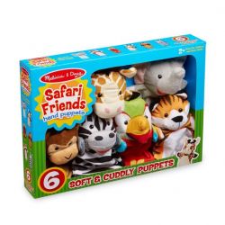 Melissa & Doug Safari Friends Buddies Hand Puppet Set of 6