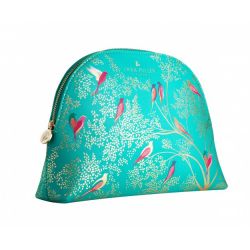 Sara Miller - Large Cosmetic Make Up Wash Bag - Green Bird Chelsea