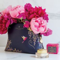 Sara Miller - Medium Cosmetic Make Up Wash Bag - Navy Blue Bird Chelsea