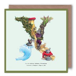 Greetings Birthday Card - Initial Alphabet A-Z - Alphabeti Yeti - 26 Letters