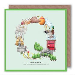 Greetings Birthday Card - Initial Alphabet A-Z - Alphabeti Yeti - 26 Letters